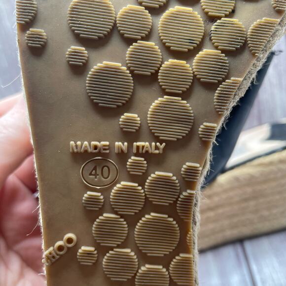 Jimmy Choo Patent Leather Phyllis Espadrille Platform Wedge Sandals Size 40 - Picture 9 of 11